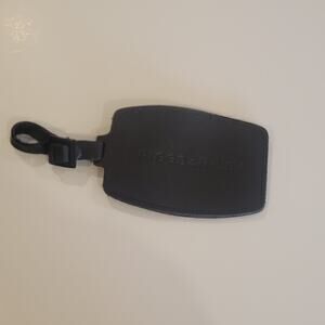 Briggs & Riley Luggage Tag Black Leather ID Tag Bag Size 4.5"x3"